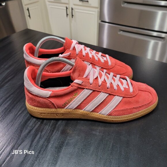 Adidas Spezial Handball Originals W Size 8.5 Red Clear Pink & Gum Sole Sneakers - Picture 6 of 16
